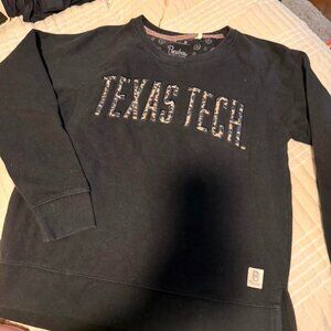 Texas Tech Cheetah Print Split Hem Sweatshirt Black Size M Excellent Condition